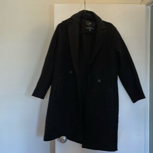 j.crew Italian boiled wool black unlined coat